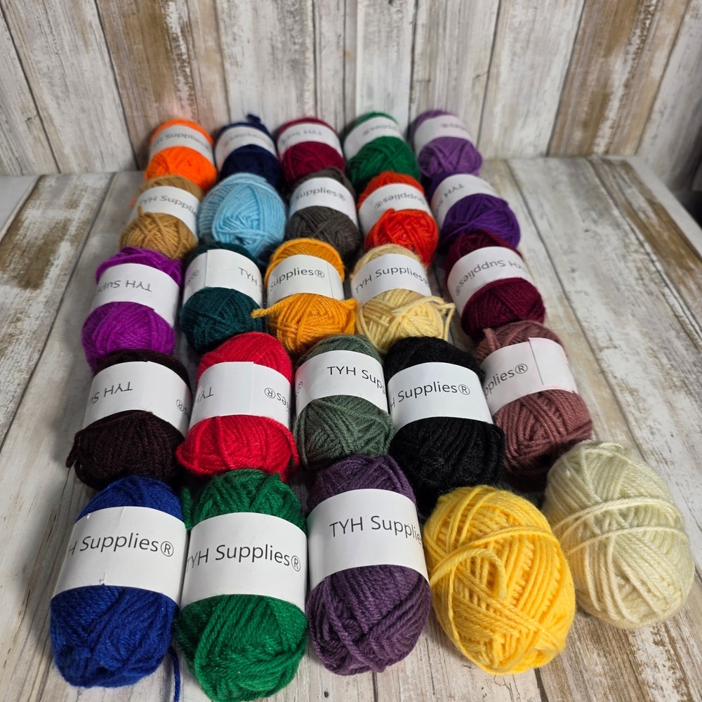 TYH Supplies 25 Pack Assorted Acrylic Yarn Bonbons Multicolor Mini Skeins Lot - Picture 3 of 4